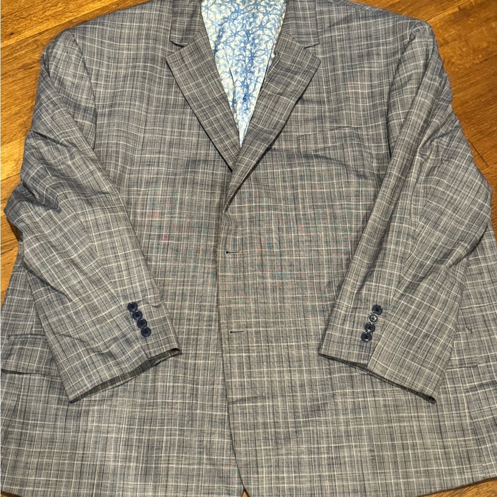 Men's Blue Plaid Blazer